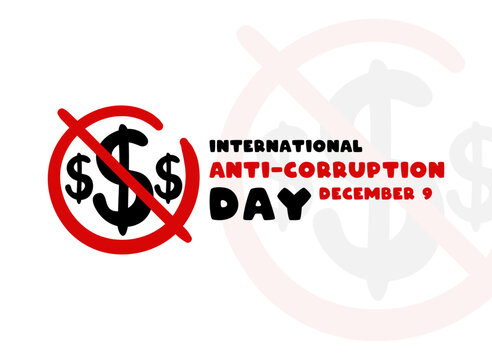 International Anti-Corruption Day. December 9. Flat design vector.