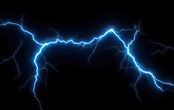 electric thunder lightning bolts against dark background dynamic natural energy concept