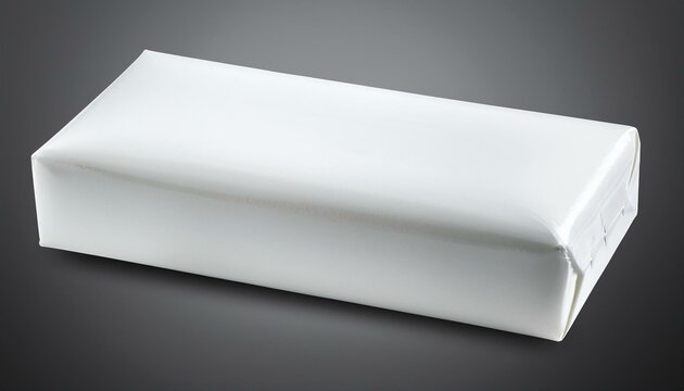 white soap wrap box package on gray background with clipping path