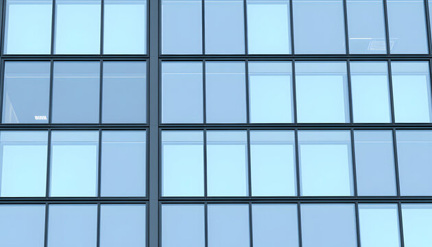 windows in morden office building highlighted by white, png