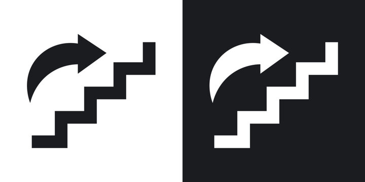 Next steps icon in solid black and white color