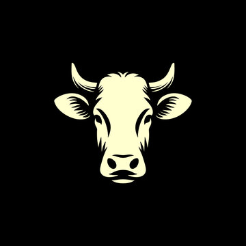 cattle cow head vector logo of meat cattle farm ranch	
