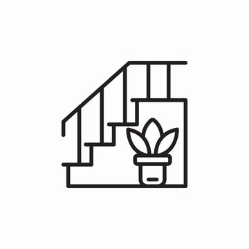 stairs floor house icon sign vector