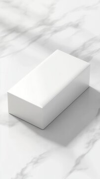 Blank soap packaging mockup featuring a rectangular box design, displayed on a smooth white surface with soft shadows