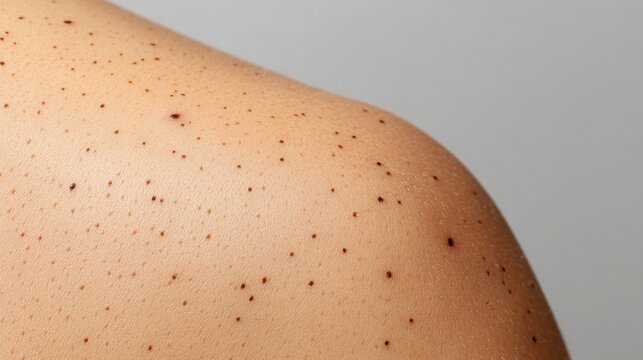 Close up of Skin with Multiple Dark Moles