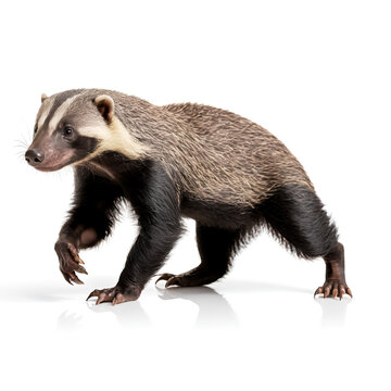 honey badger on white background