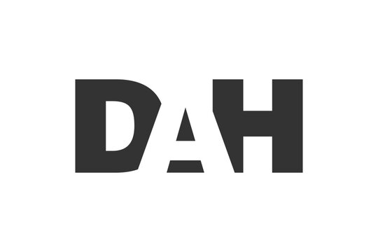 DAH logo design. Initial letter D A H bold font style for tech startups, consulting, corporate branding. Creative company name, headlines typography identity, trendy logotype.