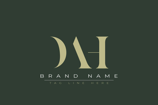 DAH abstract letter logo design. This logo is designed by three abstract letters. 