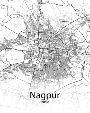 Nagpur India minimalist map