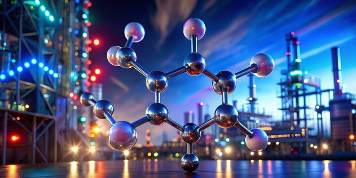 Night Photography: Methanol Molecular Structure - Industrial Alcohol Formula