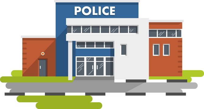 Police Station Building Cartoon