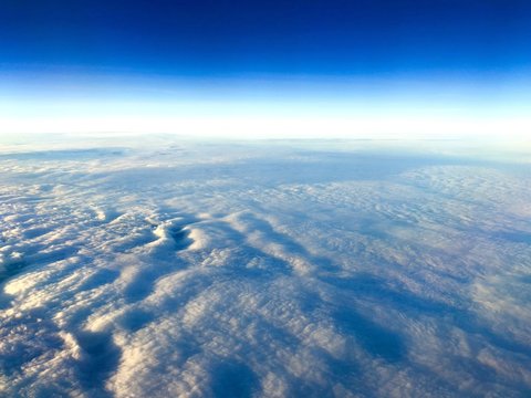 blue sky,cloud and horizantal line