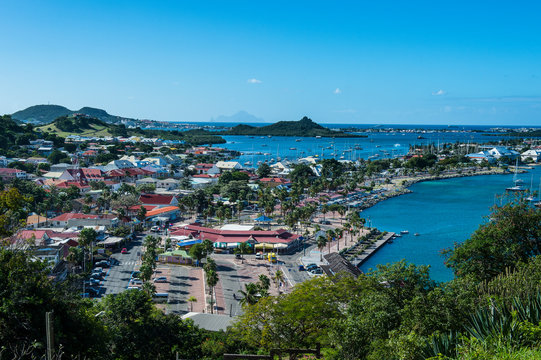 Caribbean, Antilles, Sint Maarten, View over Marigot, Oversea France