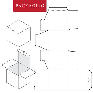 Package for bakery.Vector Illustration of Box.Package Template. Isolated White Retail Mock up.