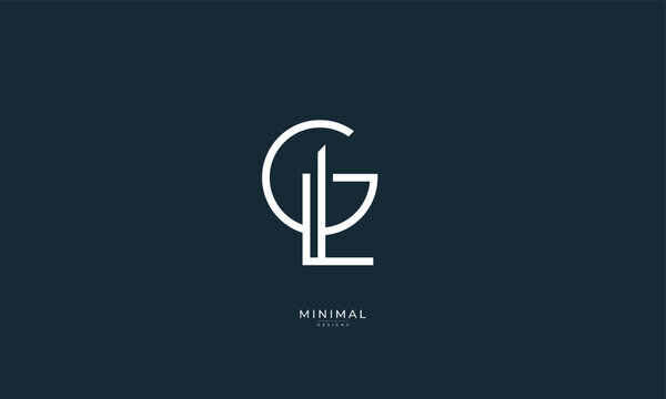 Alphabet letter icon logo GL or LG