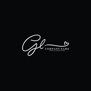 GL initials signature logo. Handwriting logo vector templates. Hand drawn Calligraphy lettering Vector illustration.