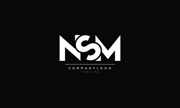 nsm snm smn Abstract initial monogram letter alphabet logo design