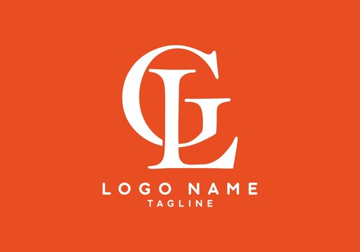 Orange white GL initial letter logo