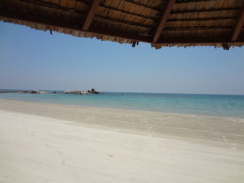 Heavenly View of  Bintan Beach resort with clear water in Indonesia