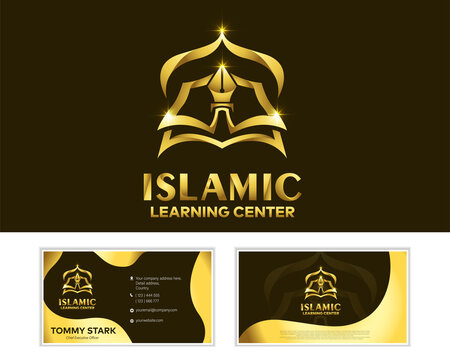 Luxury islamic learning center logo for company with business card