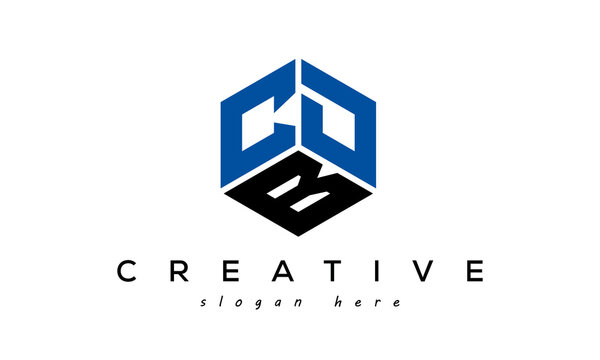 CDB letters creative logo with hexagon