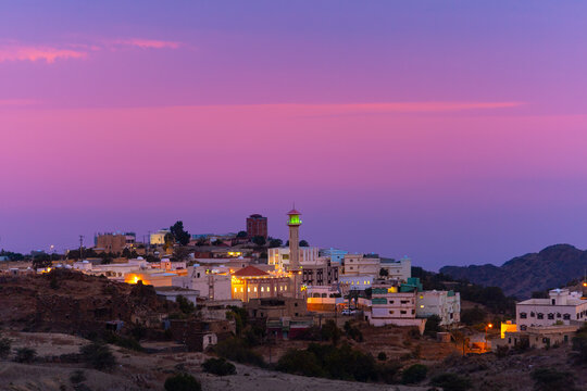 Al baha city ,  Aseer Province , Saudi Arabia - beautiful urban view cloudy sky 
