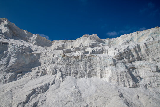 Mountain of road salt used on the roads and highways in the winter.