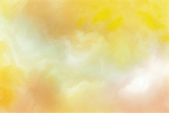 Yellow Watercolor Background, Brush Strokes, Texture Illustration, Generative AI