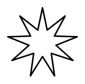 bahai star outline icon illustration on transparent background