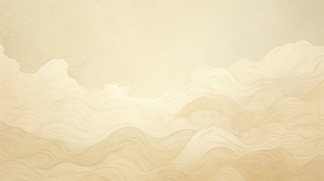 Japanese paper beige texture vintage background. Generative AI.