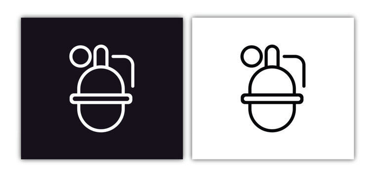 whizbang with rong icon isolated in white and black colors. whizbang with rong outline vector icon from army and war collection for web, mobile apps and ui.