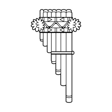 Vector Traditional Peru Panflute Icon Illustration Isolated