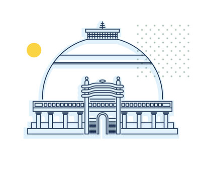 Nagpur City - Deekshabhoomi -  Icon Illustration