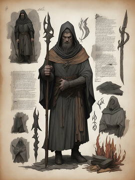 medieval wizard sketchbook