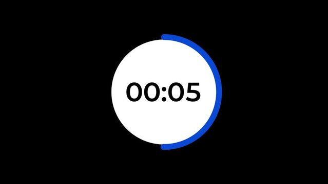 10 Second Timer countdown Animation with transparent background 