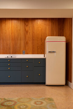 Vertical Wood Panel in Modern Home  Kitchen 