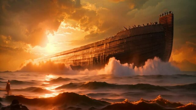 Noah's Ark vessel in the Genesis flood. 