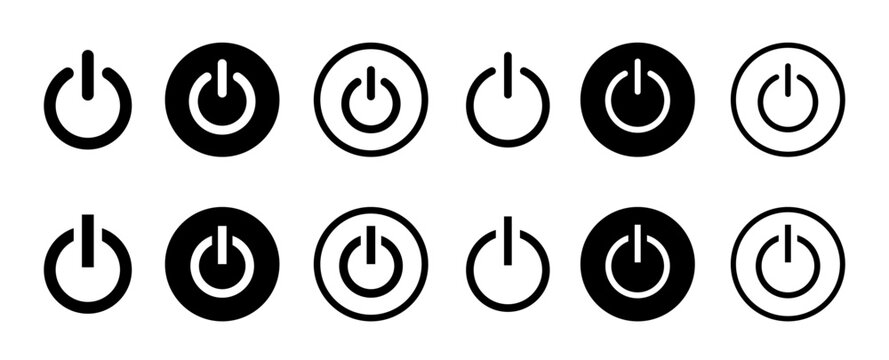 On-off icon icon set. Power off. Interface switch button concept. On off icon.  Vector illustration.