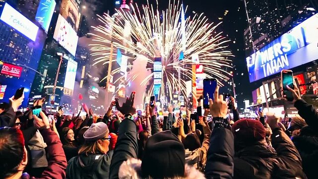 New Year's celebration in big city