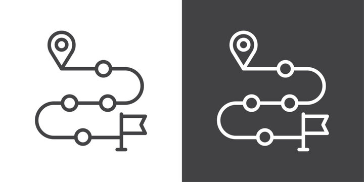 Roadmap icon vector logo set collection for web app ui