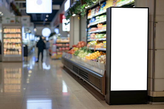 Blank advertising mockup for advertisement at the supermarket.