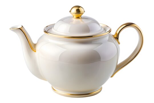 Ceramic smoke color teapot on white background
