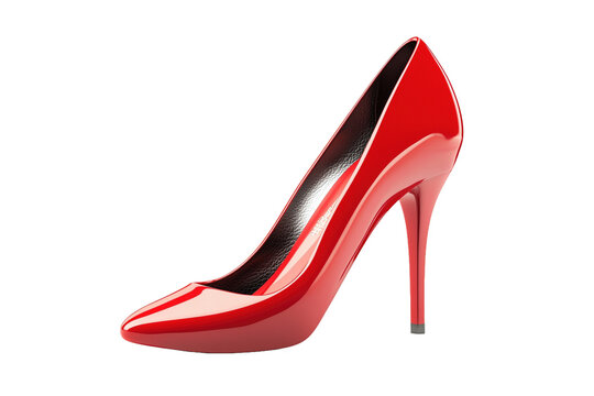 Ein roter High Heel, transparenter Hintergrund 