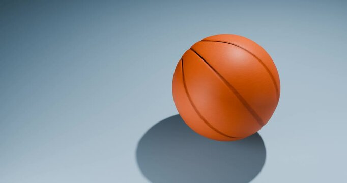 Basketball Positioned on Minimalist Surface with Shadow 3D rendering