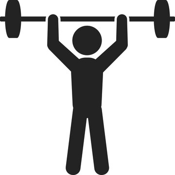 isolated sport pictogram, arm exercise, weightlifting, arm biceps curle, gym fitness icon