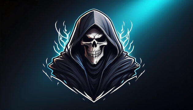 grim reaper gaming design concept featuring grim reaper gaming logo