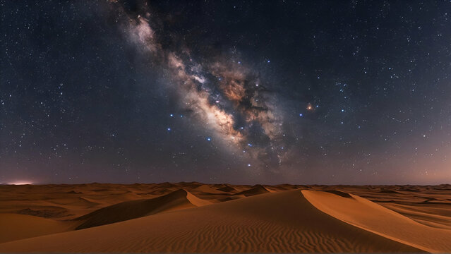 Milky Way Over a Desert Landscape