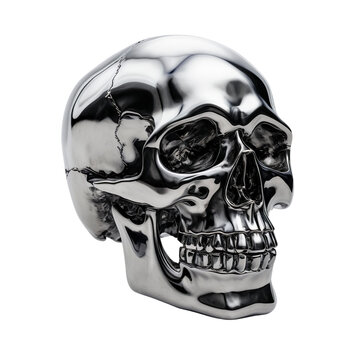 Chromed skull side profile