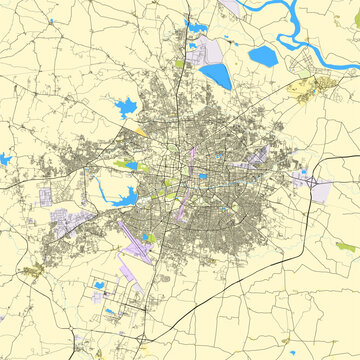 City map of Nagpur, Maharashtra, India