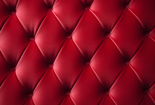 Red Velvet Upholstery Texture with Diamond Buttons